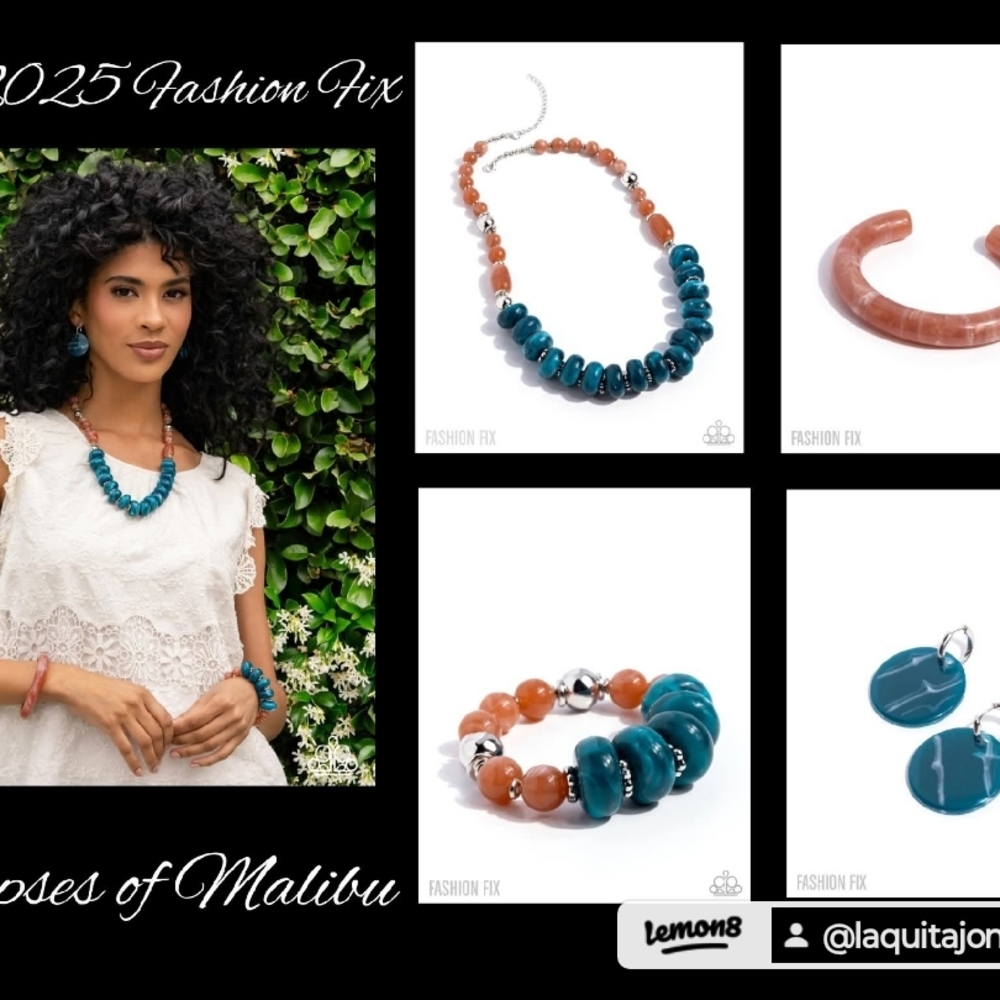 Lemon Blue and Pink Necklace Collection